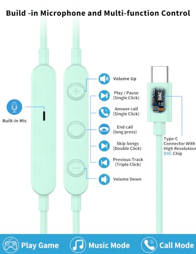 Image of USB C Headphone for Samsung S26 S25 FE S24 A16 A17 Z Wired Earbuds Magnetic