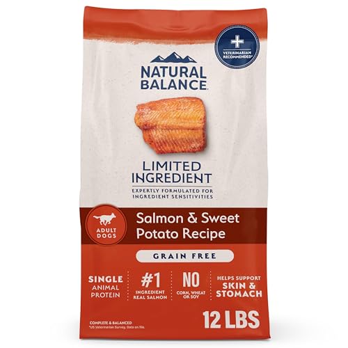 Natural Balance Limited Ingredient Grain Free Salmon & Sweet Potato Dry Dog Food, Sensitive Stomach, 12 lb (Pack of 1)