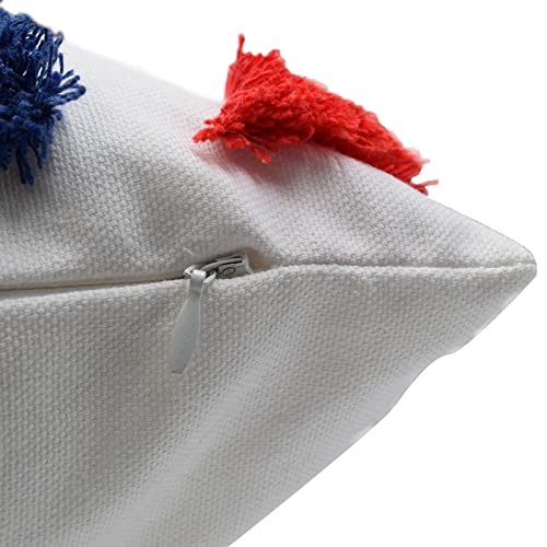 Throw Pillow Covers 18 X 18, Set Of 2 Boho Pillow Cases, Colorful Woven Tufted Decorative Pillowcases,Geometric Triangle Pattern Zippered Couch Pillow Covers(2Pcs, Triangle) #TOP4