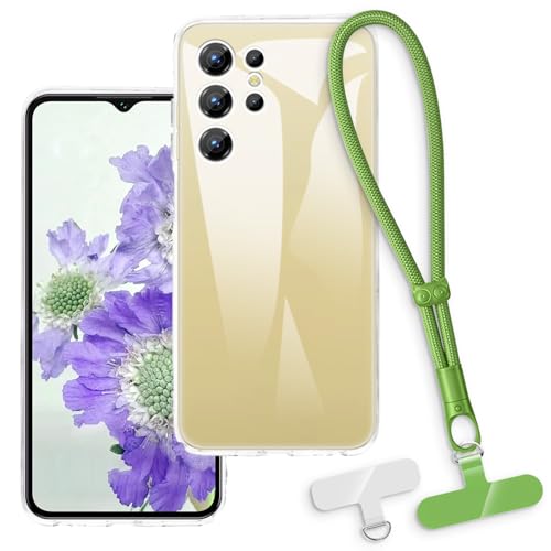 OAGELIM 2-in-1�ی�P�[�X�ƃ��X�g�X�g���b�v Oukitel C1 Plus 2025 �Ƃ̌݊������� ���O���\�ȃ��j���[�h�t���d�b�J�o�[�A����~�ߕ����h�~�O���b�v�n���h�� (�N���A + �O���[��)