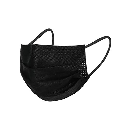 LILIGOD Vuxna engångs munskydd svart 50 stycken, 3-lagers icke-wov, utomhus andningsaktiv ansiktsskydd bandana, bekvämt dammskydd munskydd sommarhalsduk vitt foder