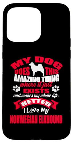 Il cane fa questa cosa incredibile Amo il mio cucciolo divertente Elkhound norvegese per gli amanti dei cani. Un design perfetto per mostrare quanto ami i cani Norwegian Elkhound o qualsiasi razza di cane. È un ottimo design per gli amanti e i proprietari