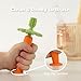 Papablic Baby Toothbrush Teether, 360° Carrot Toothbrush Teething Toy with Suction Base, Easter Gift Travel Essentials for Toddler Infants 6-12 Months
