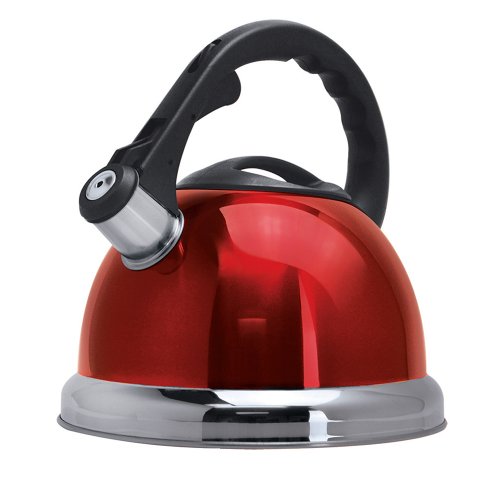 Primula Safe-T Whistling Tea Kettle, Red Primula Safe-T Whistling Tea Kettle, Red