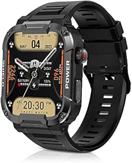 Smartwatch Herren mit Telefonfunktion, 1,85" Touchscreen Militär Fitnessuhr, Sportuhren Fitness Tracker mit 114 Sportmodi 5ATM Wasserdicht Armbanduhren mit Blutdruckmessung Herzfrequenz Schrittzähler