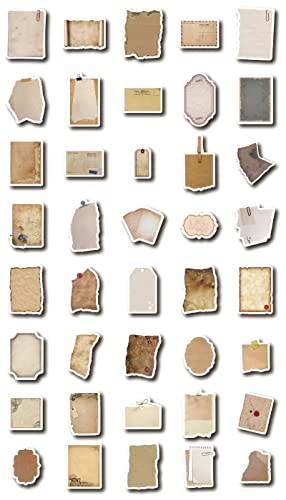 Vintage Scrapbook Paper Stickers, 80 Pcs Aged Writing Paper Stickers For Journaling,Label Stickers In Brown Tones For Junk Journals, Planners,Collage Album (Vintage) #TOP1