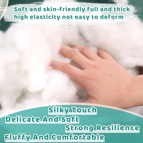 LOKUNN 28.2oz Polyester Fiber, Polyester Fiber Fill, Pillow Stuffing, Stuffing Stuffed Animal, Cushion Stuffing, High Resilience Fill Fiber for Stuffed DIY Crafts - Thumbnail 4