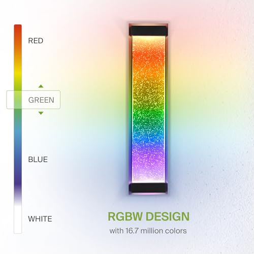 Image of ASD LED 24 inch Bubble Glass Wall Light Fixture, Outdoor & Indoor Seeded Sconce | RGBW, Smart, Up-Down Glow, Waterproof, ETL Listed | 22W 450LM 3000-5000K 100-277V | Exterior Porch Lighting | Black