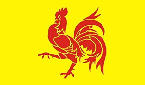 Wallonien Flag 5ft x 3ft Large - 100% Polyester - Metal Eyelets - Double Stitched