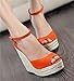 Cpippo Womens Plus Size Keilsandalen Damen Böhmische Knöchelgurt Fisch Mund Hausschuhe 10,5 cm Espadrille High Heels Offene Zehe Römische Schuhe,Orange,40