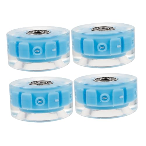 Toddmomy 4pcs Glowing Roller Skate Wheels with Built Bearings High Elasticity Flashing Wheels for Smooth Sliding Flat Roads and Ramps for Beginners and Professionals