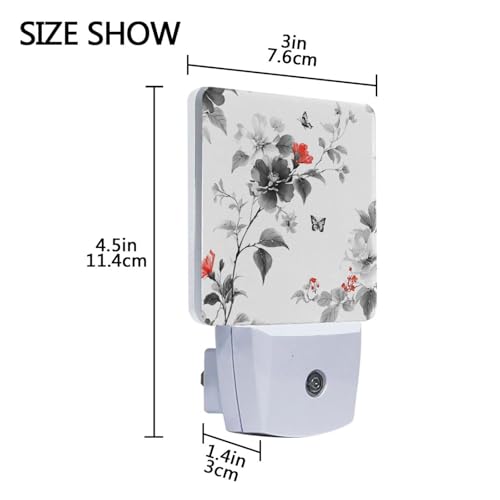 Lámpara de noche decorativa con patrón floral elegante miniatura 3