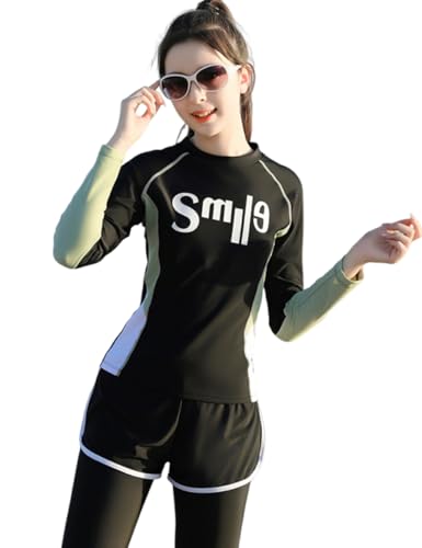 Image of KORADI Girls Swimsuits Rash Guard Swim Set Kids Two-Piece Bathing Suits Teen Swimwear Beach Shorts Sun Protection Swim Shirts