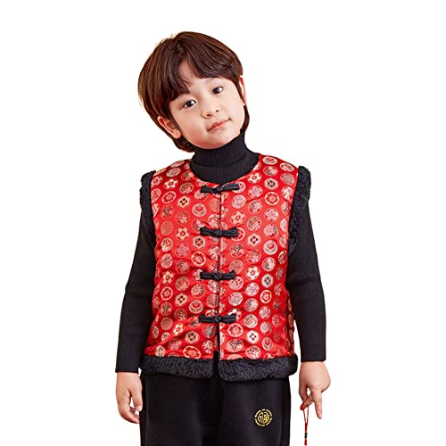Mud Kingdom Boys Fleece Vest Warm Lining Traditional Chinese New Year Button Up2