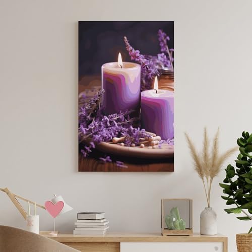 Lavande violette avec bougies cadre moderne décoration bureau
