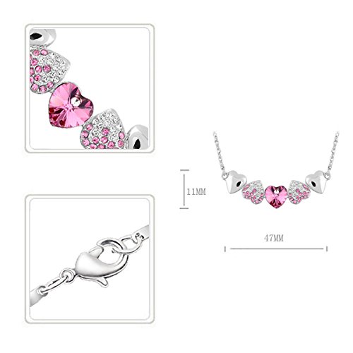 Le Premium stringa collana cuore con cristalli a