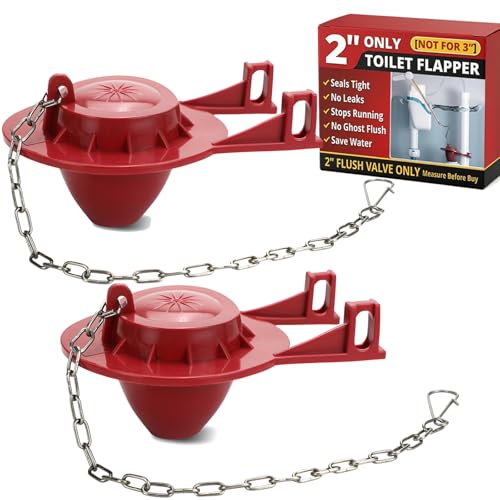 2 Pack 2-Inch Toilet Flapper Replacement Kit – Fix Running Toilets & Ghost Flushing, Fits Most 2'...