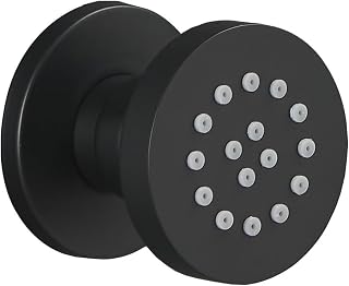 HXYHS Brass Shower Body Jet Matte Black Round Massage Side Sprayer Adjustable Wall Mounted