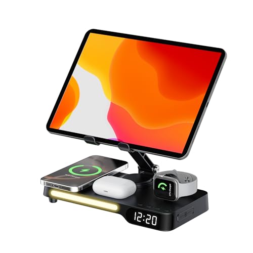 Station de charge sans fil 7 en 1 pour organiser votre bureau et table de nuit