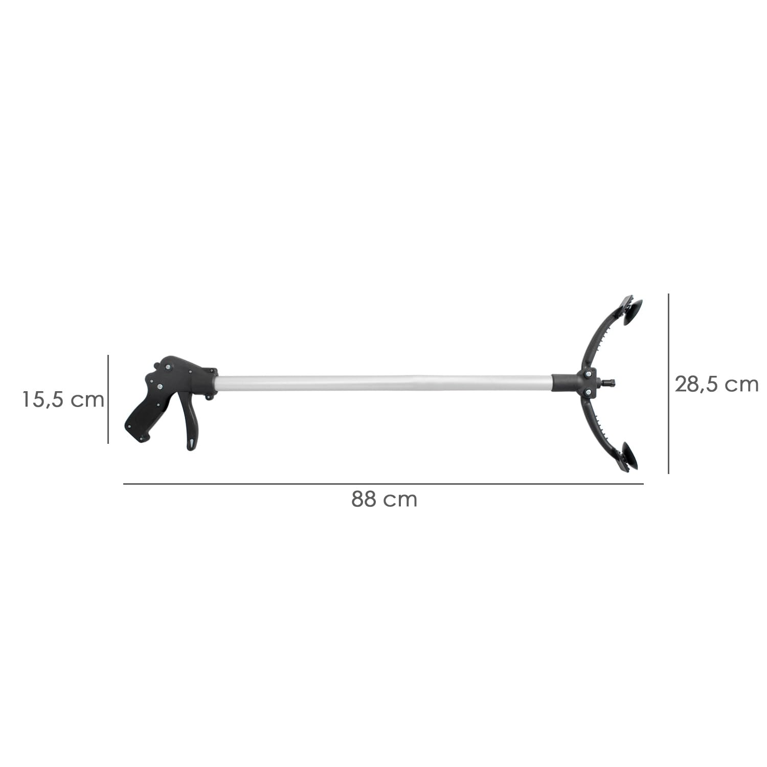WOLFPACK LINEA PROFESIONAL Pinza Coger Objetos 88 cm De Aluminio con Ventosas y Seguro De Bloqueo