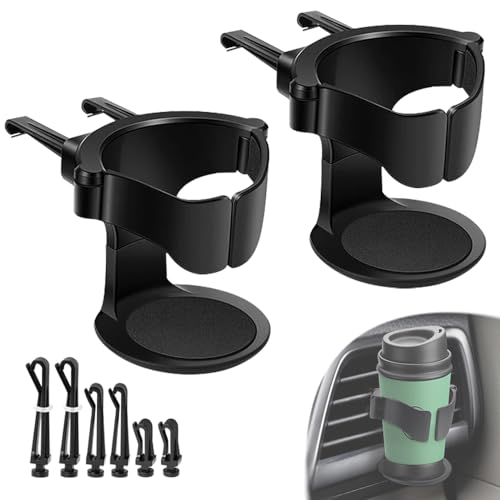 YDHfdc 2 Piezas Portavasos para Coche Universal Posavasos Coche Ajustable Soporte Botella Coche con Clips para Ceniceros de Automóviles, Tazas de Café y Latas de Bebidas