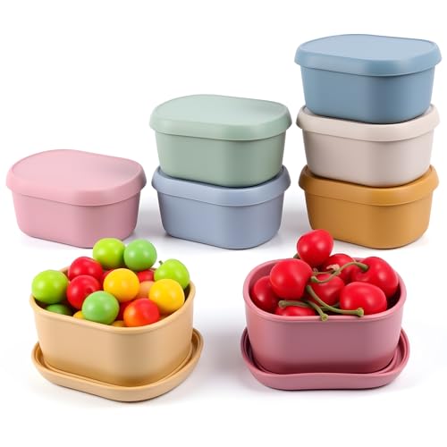 8 PCS 10 oz Silicone Snack Containers, Reusable Small Snack