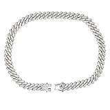 TOPINCN Collar de Rombo de Diamantes de Imitación Elegante Collar de Cadena de Doble Capa para Mujeres y Hombres, de Diamantes de Imitación Brillantes para Uso Formal o Casual, de Aleación Duradera