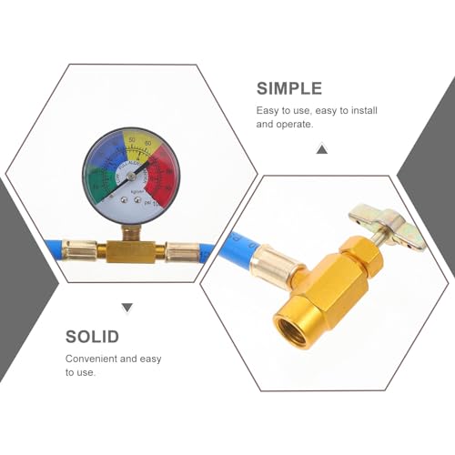 Veemoon R134a Kältemittel Ladeschlauch Kfz -klimaanlagenfüllschlauch mit Messgerät Auto-ca-kühlerladerschlauch R134a Kältemittel Nachfüllset (1/2 Gewinde für Amerikaner Und Europa)