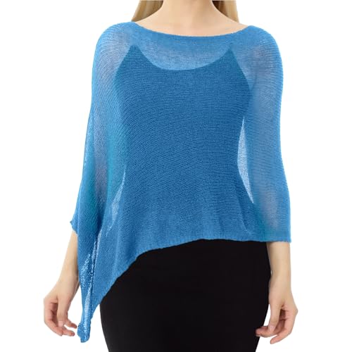 Image of Women Sheer Poncho Shrug Summer Sheer Blouse Top Lightweight Poncho Bolero for Evening Dress
