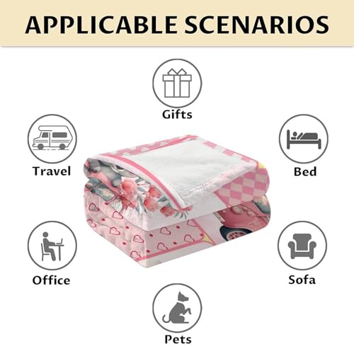 Koala Blanket Gifts - 50"x60" Cute Throw for Women, Girls - Pink Soft Fuzzy Blankets for Bed, Couch & Living Room