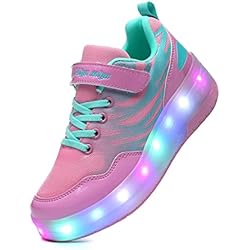 Zapatillas Patines Led Luces Zapatos con Ruedas Dobles para Pequeños Niños y Niña Automática Calzado de Skateboarding Deportes de Exterior Patines en Línea Brillante Mutilsport Aire Libre y Deporte Gimnasia Zapatillas