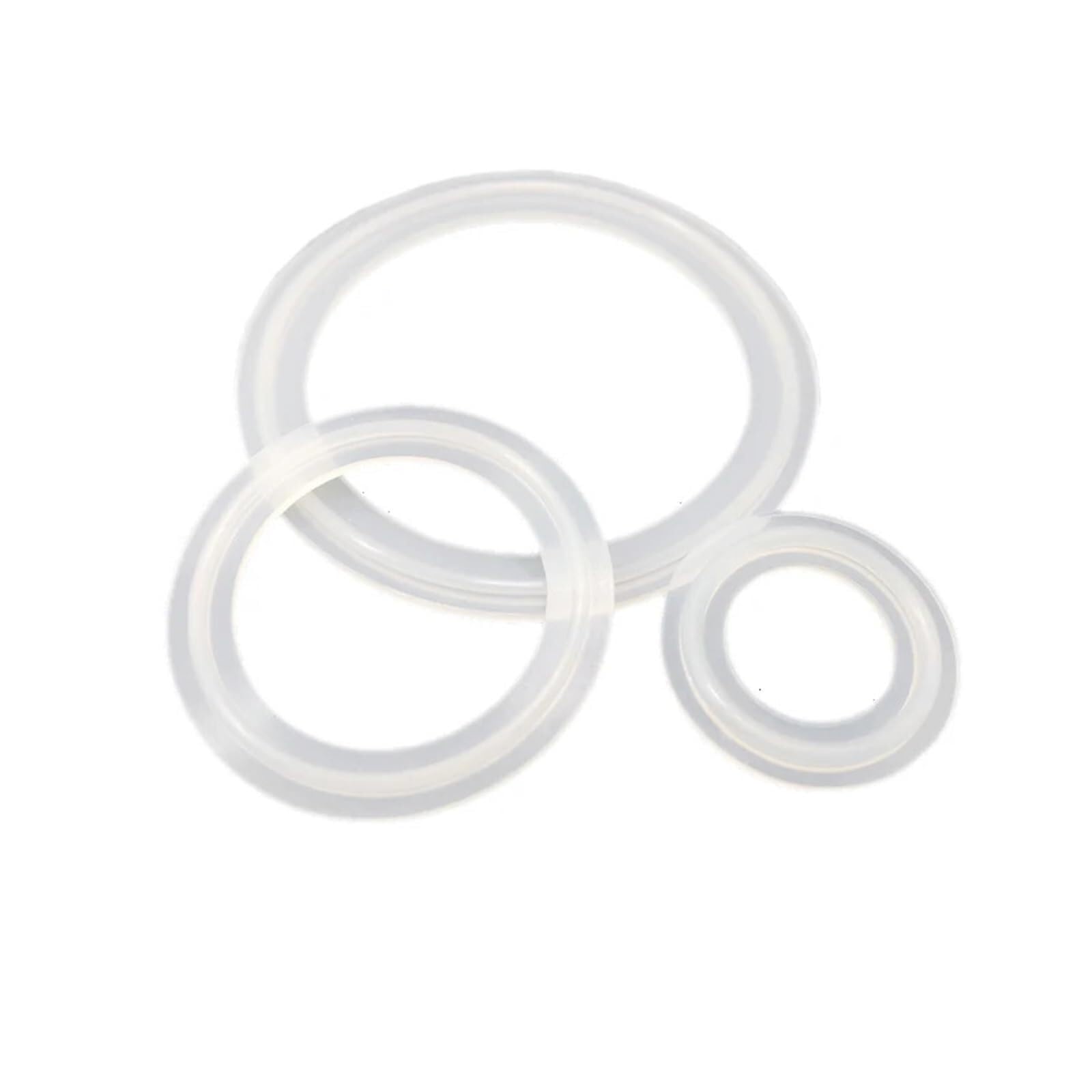 Junta de silicona de triple abrazadera sanitaria de 2,5 "(63mm) OD77.5mm, anillo de sellado de goma de silicona con abrazadera for arandela de embalaje de virola de tubo de carrete