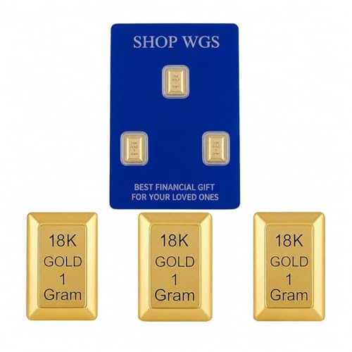 SHOP WGS Gold Bar 18K Yellow Gold Bullion Gold Bars for Collectible & Value Storage Gifts for Him & Her (6 Gram)