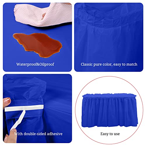 Ymhpride 10 Pack Table Skirt Disposable Blue Table Skirts Carnival Theme Party Decorations Disposable Plastic Table Skirts For Weddings Reception Engagement Party Baby Shower (29 In X 14 Ft) #TOP5