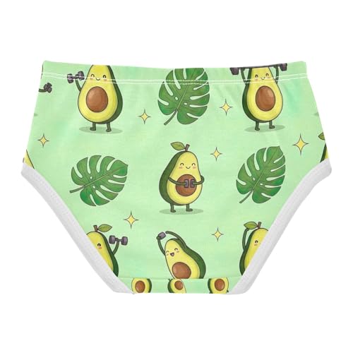 Cute Cartoon Avocados Toddler Girl Undies, Girls Underwear Cotton, 2T–8 Years2
