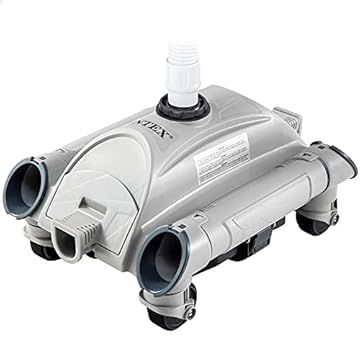 Intex 28001 Robot Pulitore Automatico per Piscina Fuoriterra Interrata, Grigio/Blu, 31.12 x 59.37 x 33.97 cm, Funziona con pompe filtranti con un flusso da 6,06 m3/h a 13,25 m3/h,