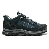 JOMIX Męskie buty trekkingowe na świeżym powietrzu wędrówki górskie wygodne antypoślizgowe lekkie trwałe buty górskie na kemping, spacery i podróże, Niebieska, 44 EU