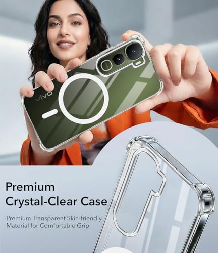 Image of Jkobi Shockproof Crystal-Clear Back Cover for Vivo Y400 (Magsafe Wireless Support | Drop & Camera Protection | Hard Polycarbonate)