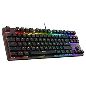 DREVO Tyrfing V2 87Key RGB Backlit Mechanical Gaming Keyboard Tenkeyless Programming Macro Media Control Software Support Outemu Linear Red Switch Black