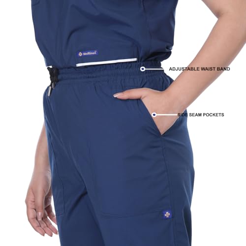Image of Women's 5-Pocket Scrub Suit | Set of Top & Pant | Half Sleeves | Mandarin Collar | Breathable Polyviscose Fabric | Comfortable | Durable | Uniform for Doctors Nurse & Dentist DB 5XL