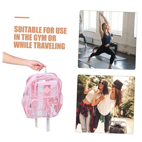 Toyvian Clear Stadium Backpack Mini Transparent Bag with Front Pocket for Concerts Sports Work and Travel Stylish Durable Design Comfortable Fit for All Day Use3