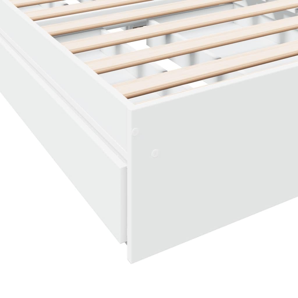 vidaXL Cama con cajones Madera de ingeniería Blanca 90x200 cm
