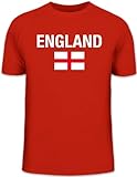  Shirtstreet24, EM11 ENGLAND, Soccer Fussball EM WM Shirt, Größe: L, rot
