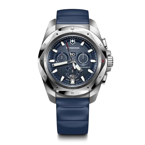 Victorinox I.N.O.X. Chrono, Large Swiss Made Mens Watch, Blue Dial, 43 mm, 200m Water Resistant, Blue Rubber Strap, Quartz Chronograph Wrist Watch for Men | 241984 (B092ZMWBG2) Amazon Price History, Amazon Price Tracker
