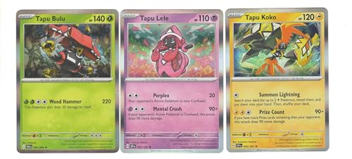 Tapu Bulu - Tapu Koko - Tapu Lele - Island Guardians Pokemon Card Lot – Shrouded Fable Surging Sparks – 006/064