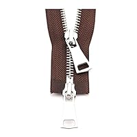 5# Fermetures à Glissière En Métal 70/90/120cm Argent à Double Curseur