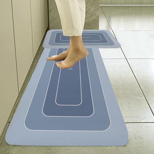 Image of HomeCloud Rubber Kitchen Mats for Floor Set of 2 Pcs | Non-Skid, Soft Absorbent Rugs for Kitchen, Laundry, and Hallway | 120x40cm, 40x60cm| 4mm Thickness