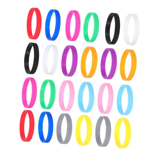 NUOBESTY 24pcs Multicolor Silicone Rubber Wristbands Soft and Comfortable Bracelets for All Ages for Team Building Festivals and Outdoor Activities