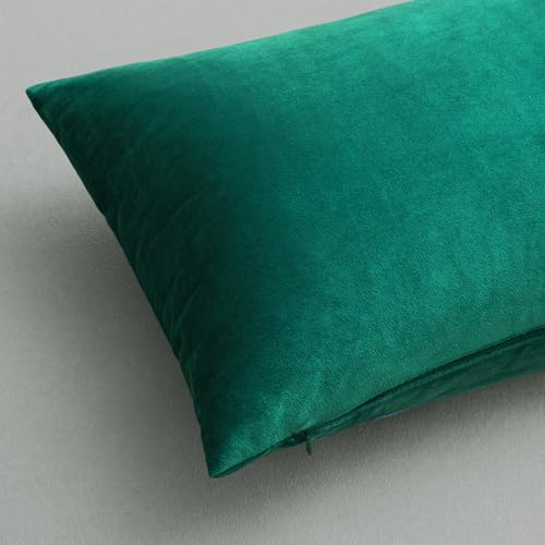 Image of MIULEE Pack of 2 Velvet Soft Soild Decorative Square Throw Pillow Covers Cushion Case for Sofa Bedroom Car 22 x 22 Inch 55 x 55 cm Teal