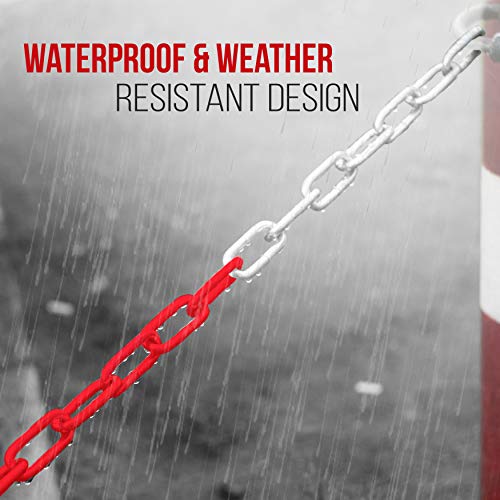 Pyle Safety Chain Barrier Plastic Links - 82' Ft Caution Security Chain Link Barriers Crowd Control, Door Driveway Garage Kids Safety Blocker, - Pyle Pchn31 (6Mm) , Black #TOP1